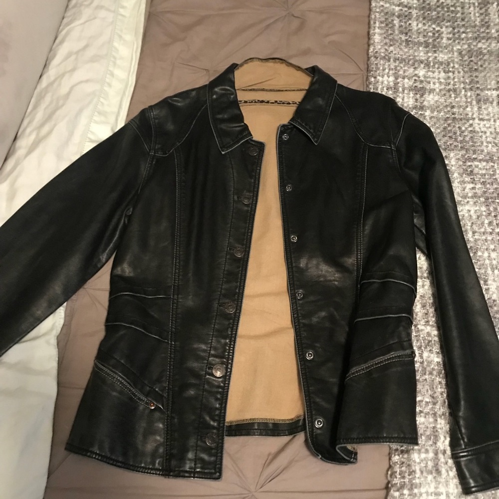 Black leather jacket